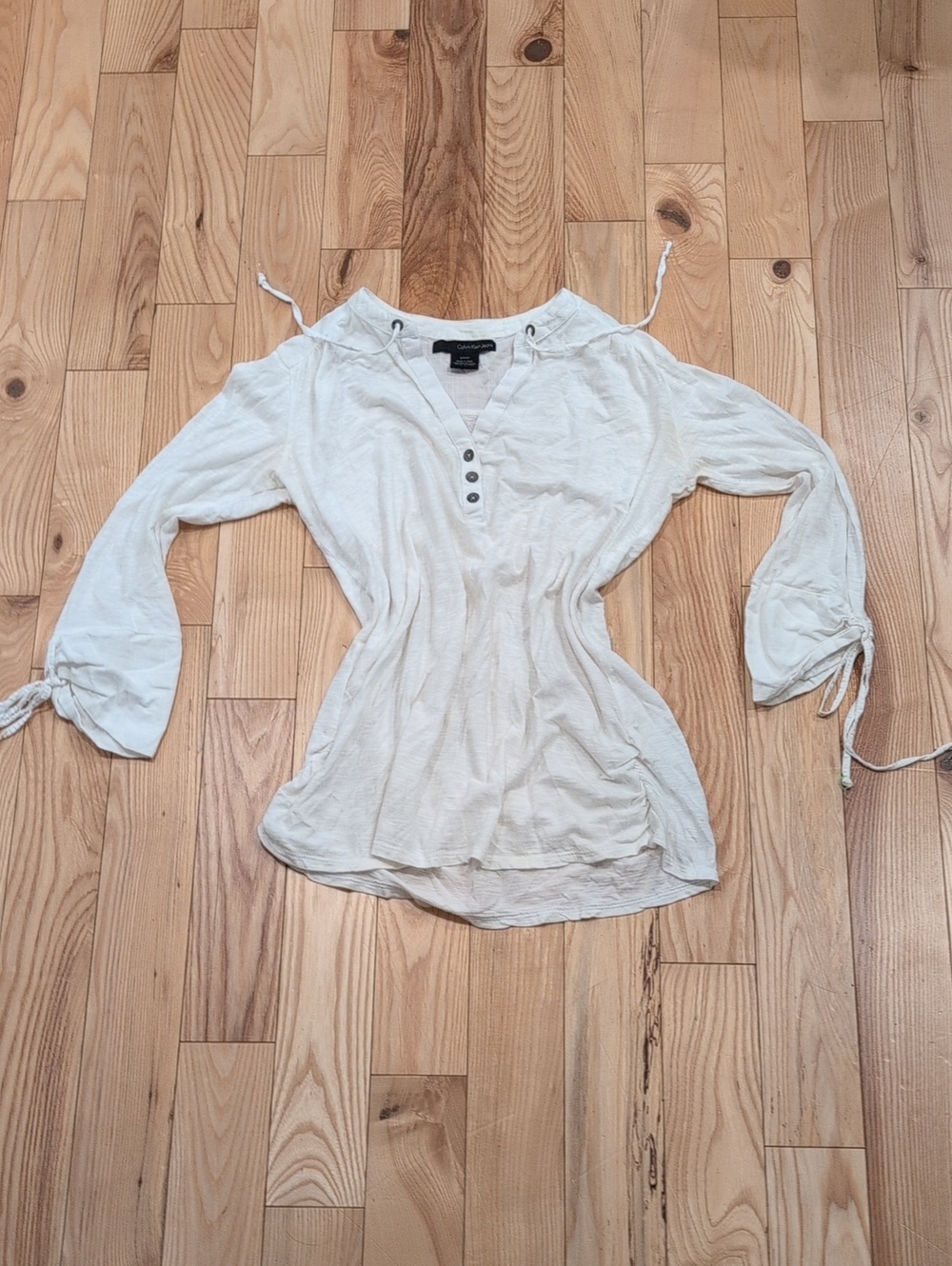 Off-White Button V-Neck